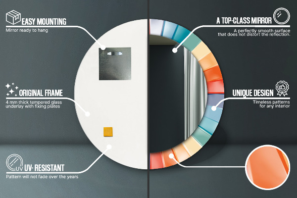 Decoratiuni perete cu oglinda Curele concentrice radiale