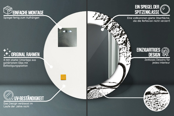 Oglinda rotunda imprimata Model de graffiti