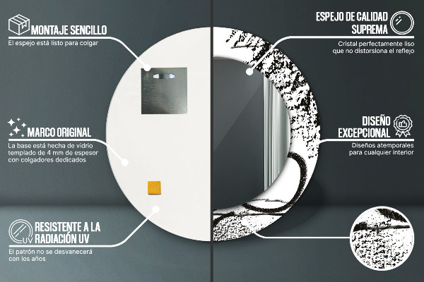 Oglinda rotunda imprimata Model de graffiti