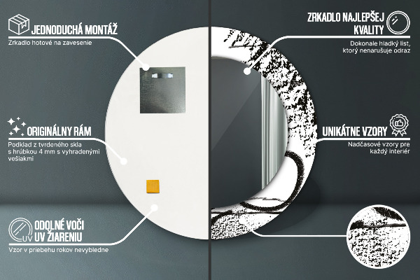 Oglinda rotunda imprimata Model de graffiti