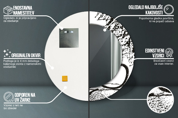 Oglinda rotunda imprimata Model de graffiti