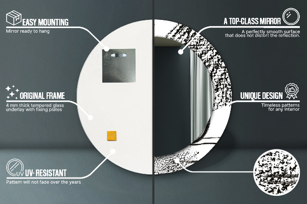 Oglinda rotunda imprimata Model de graffiti