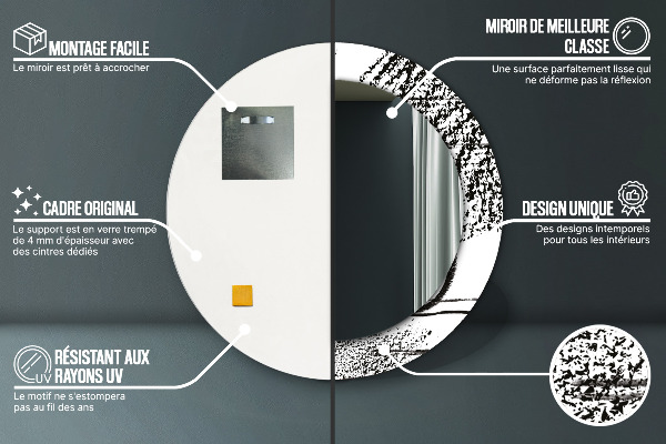 Oglinda rotunda imprimata Model de graffiti