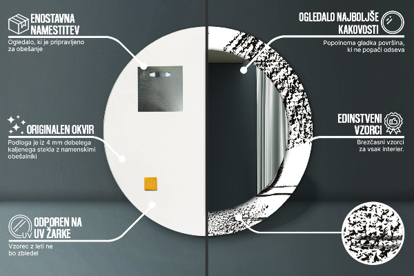 Oglinda rotunda imprimata Model de graffiti