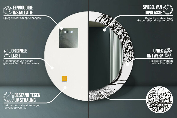 Oglinda rotunda imprimata Model de graffiti