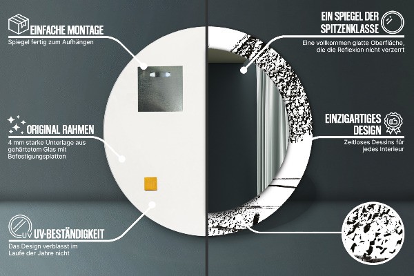 Oglinda rotunda imprimata Model de graffiti
