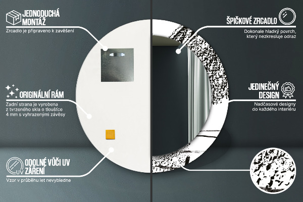Oglinda rotunda imprimata Model de graffiti