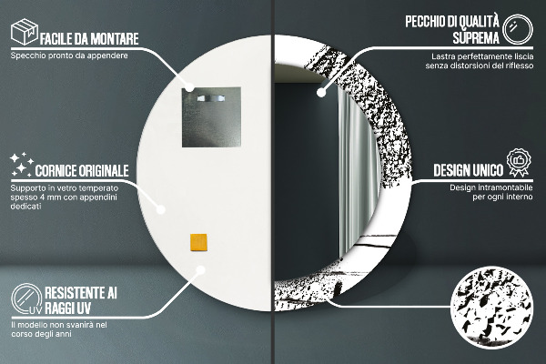Oglinda rotunda imprimata Model de graffiti
