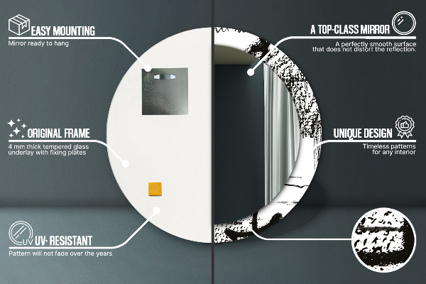Oglinda rotunda imprimata Model de graffiti
