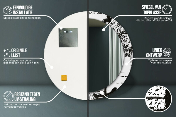 Oglinda rotunda imprimata Model de graffiti
