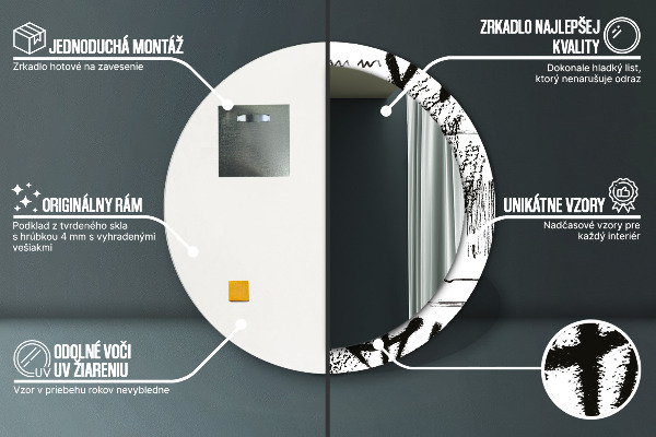 Oglinda rotunda imprimata Model de graffiti