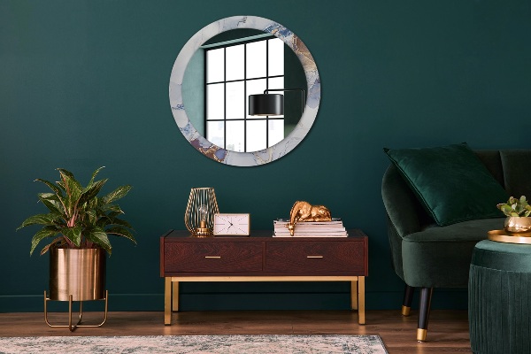 Oglinda rotunda imprimata Artă lichidă abstractă