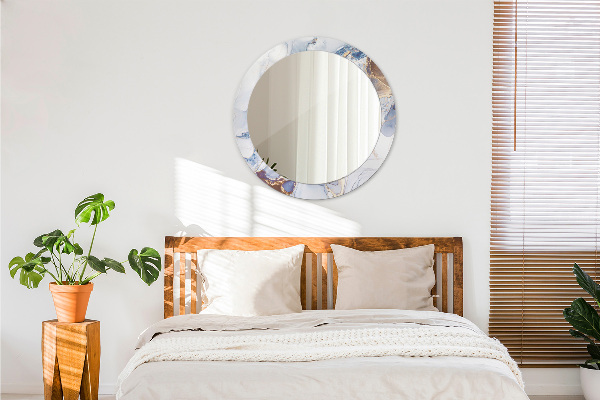 Oglinda rotunda imprimata Artă lichidă abstractă