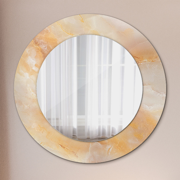 Oglinda rotunda imprimata Marmură onyx