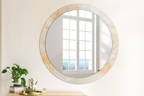 Oglinda rotunda imprimata Marmură onyx