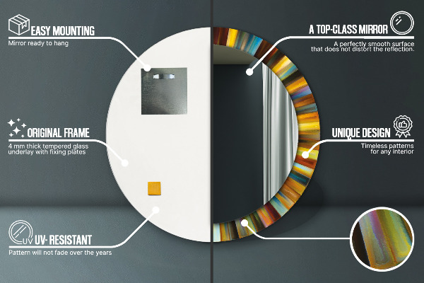 Oglinda cu decor rotunda Model radial abstract