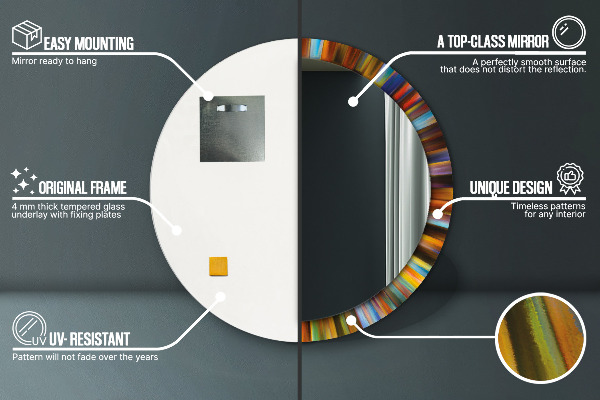 Oglinda cu decor rotunda Model radial abstract