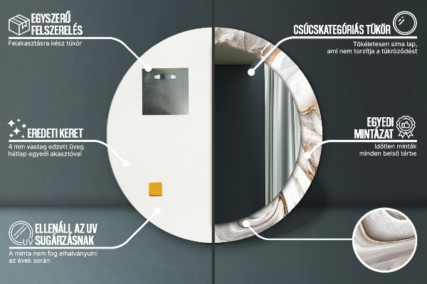 Decoratiuni perete cu oglinda Marmură strălucitoare