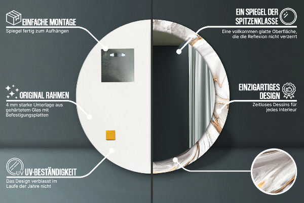 Decoratiuni perete cu oglinda Marmură strălucitoare