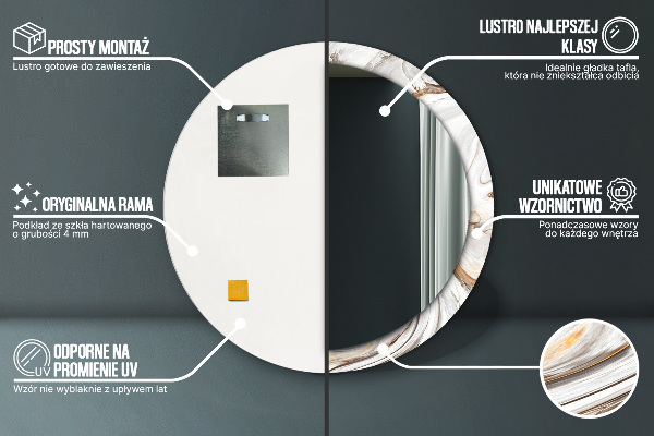 Decoratiuni perete cu oglinda Marmură strălucitoare