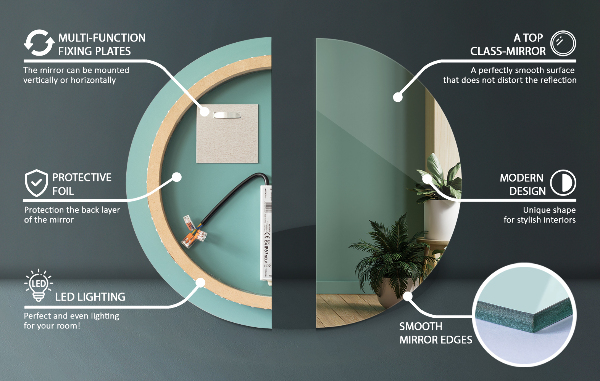 Rotunda oglinda baie iluminare led fi 40 cm