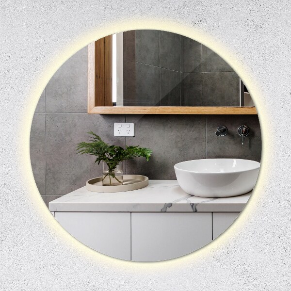 Oglinda pentru baie rotunda iluminare led fi 60 cm
