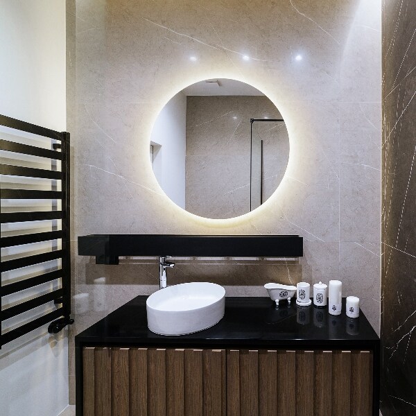Oglinda pentru baie rotunda iluminare led fi 60 cm