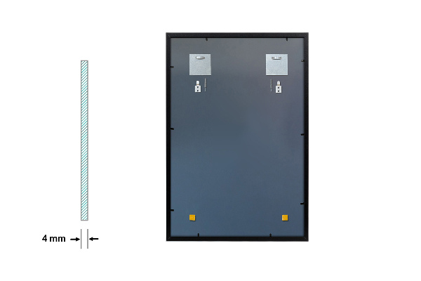 Oglinda de hol dreptunghiulara cu rama neagra 100x70 cm