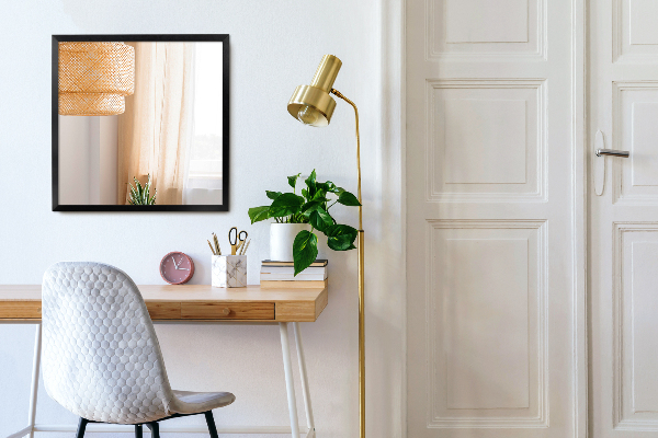 Dreptunghiulara oglinda hol cu rama neagra 50x50 cm