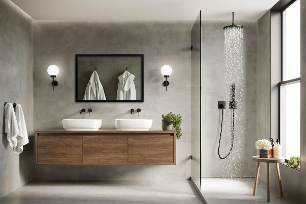 Dreptunghiulara oglinda hol cu rama neagra 50x50 cm