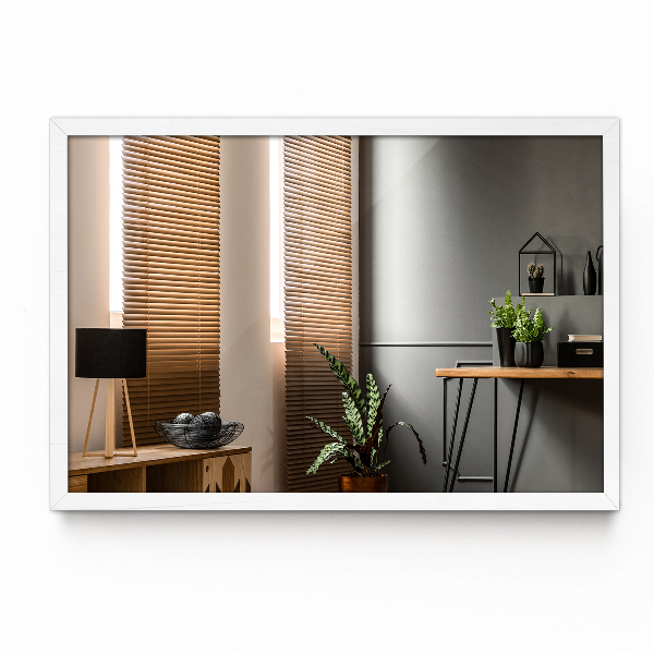 Oglinda sufragerie dreptunghiulara cu rama alba 60x40 cm