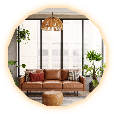 Oglindă poligonală LED 60x60 cm