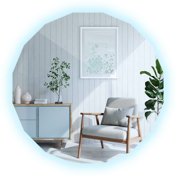 Oglindă poligonală LED 80x80 cm