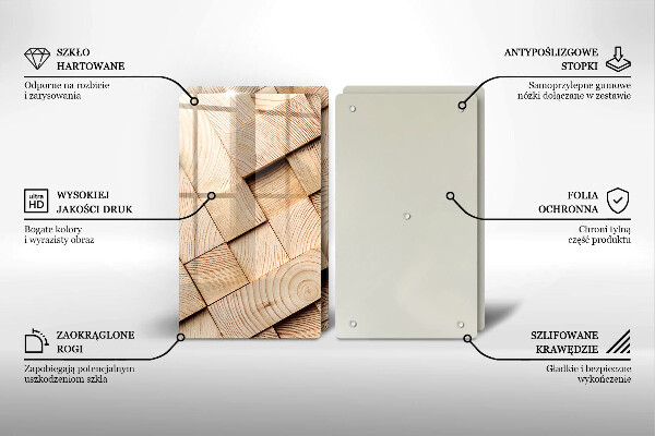 Placă sticla protectie aragaz Pătrate de lemn