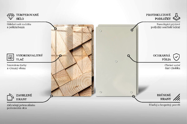Placă sticla protectie aragaz Pătrate de lemn