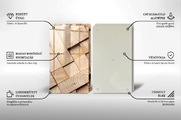 Placă sticla protectie aragaz Pătrate de lemn