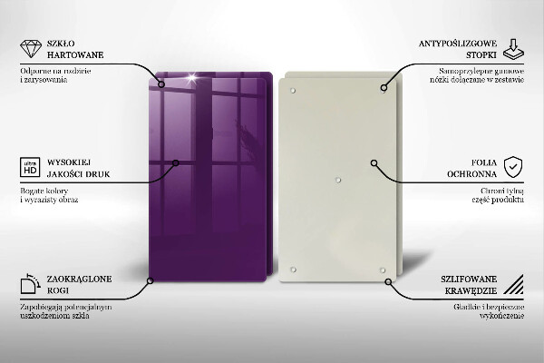 Placă sticla protectie aragaz Culoare violet