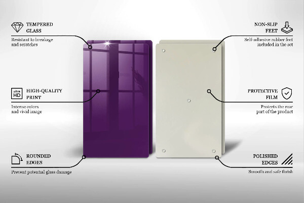 Placă sticla protectie aragaz Culoare violet