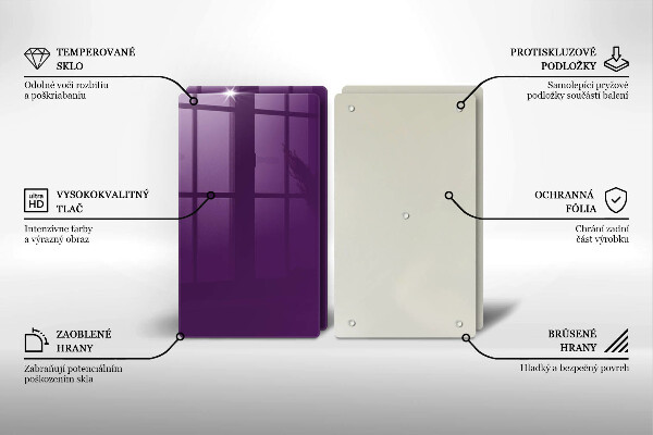 Placă sticla protectie aragaz Culoare violet
