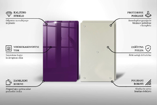 Placă sticla protectie aragaz Culoare violet