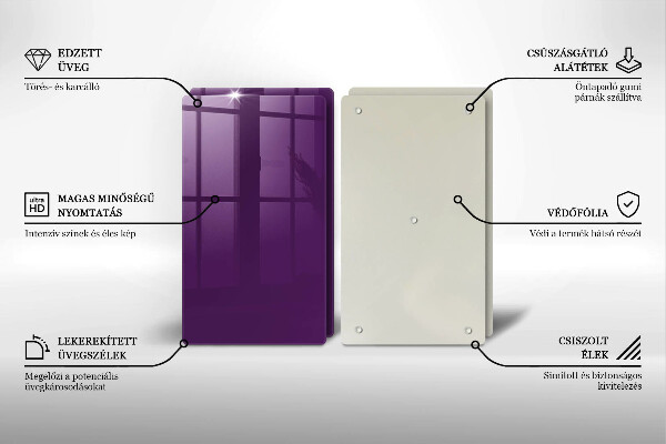Placă sticla protectie aragaz Culoare violet