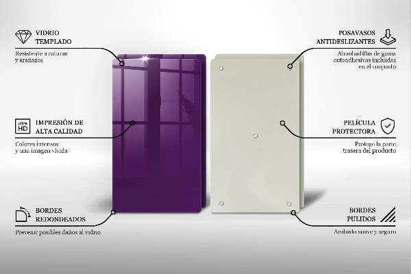 Placă sticla protectie aragaz Culoare violet