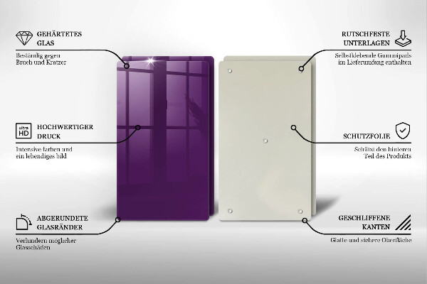 Placă sticla protectie aragaz Culoare violet