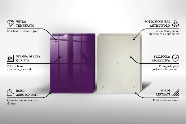 Placă sticla protectie aragaz Culoare violet