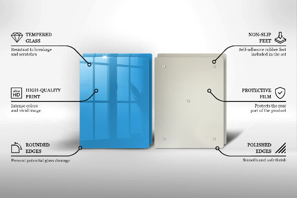 Placa din sticla protectie perete bucatarie Culoarea albastra