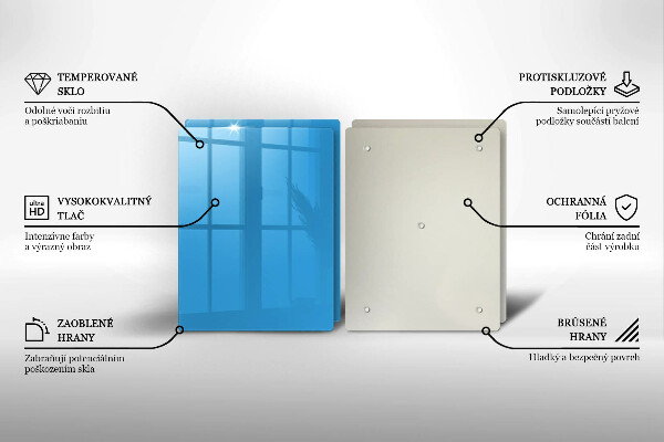 Placa din sticla protectie perete bucatarie Culoarea albastra