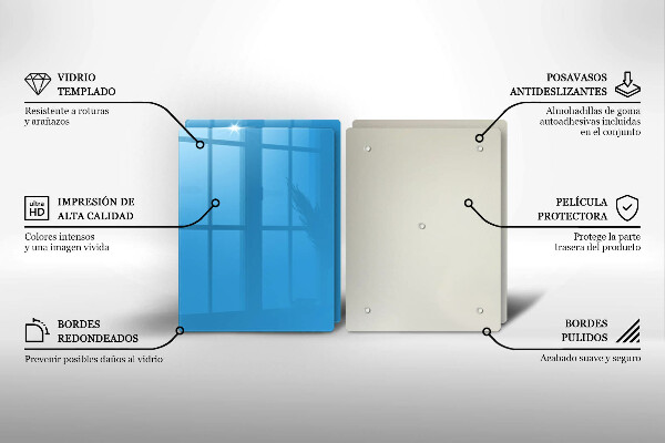 Placa din sticla protectie perete bucatarie Culoarea albastra