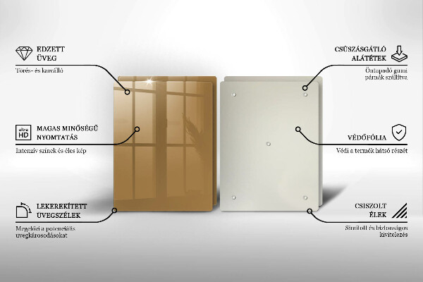 Placa din sticla protectie perete bucatarie Culoare bej