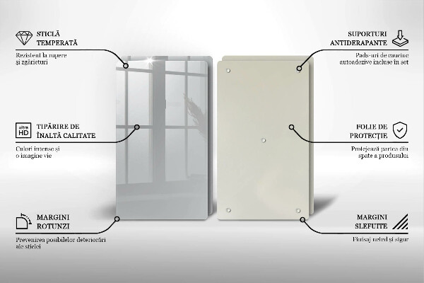 Placa din sticla protectie perete bucatarie Culoare gri