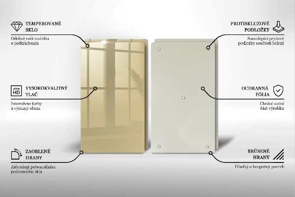 Placa din sticla protectie perete bucatarie Culoare bej